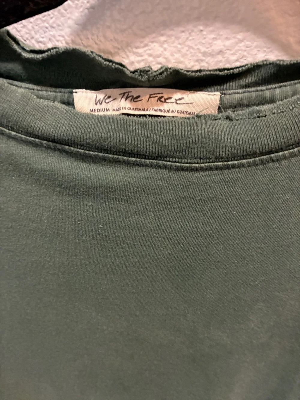 We The Free Green Oversized Boxy Tee Raw Hem Casual Boho Women’s Size M - Picture 2 of 5